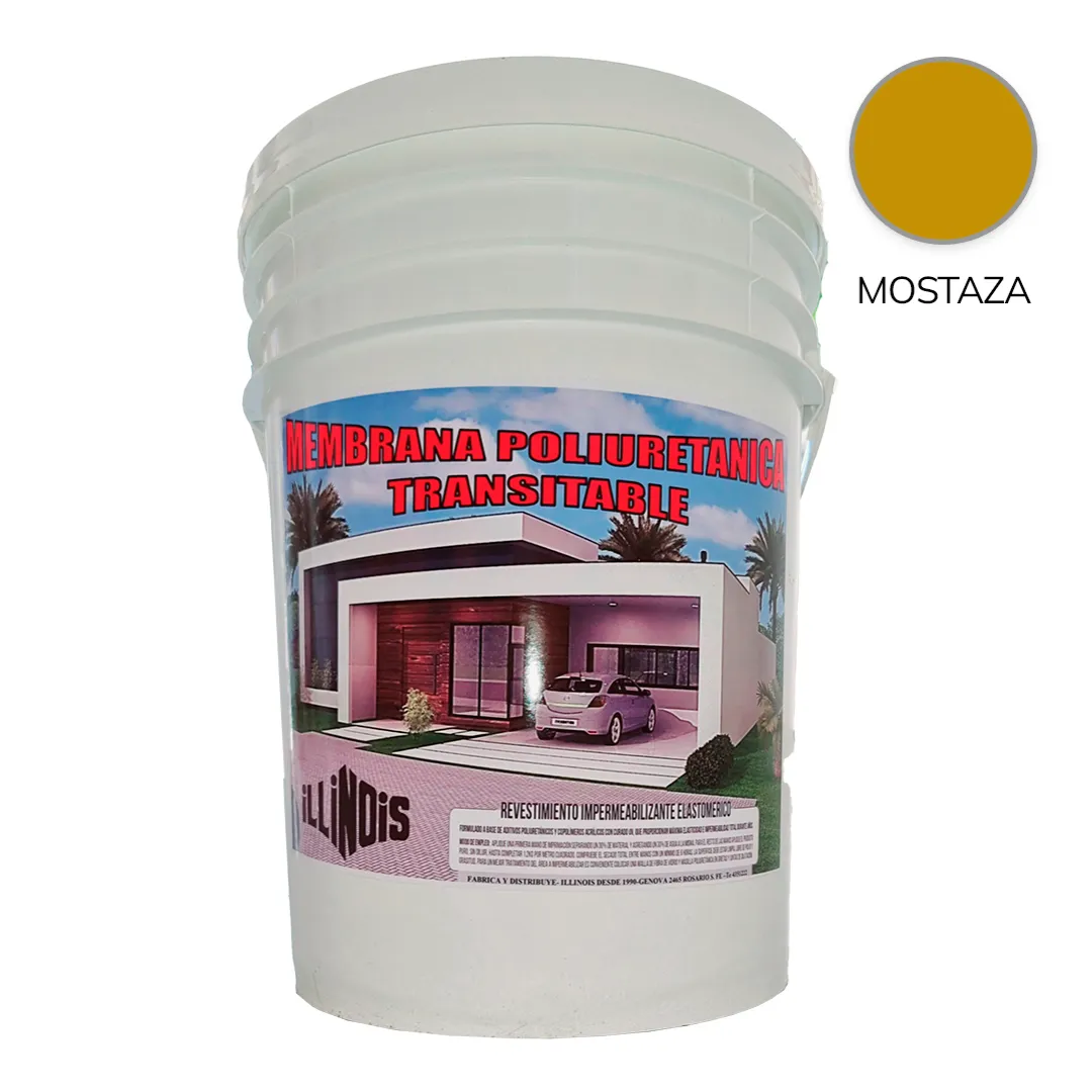 MEMBRANA ACRILICA POLIURETÁNICA TRANSITABLE 20KG COLOR MOSTAZA